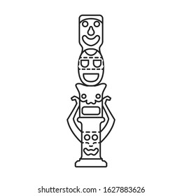 Totem vector icon.Line vector icon isolated on white background totem.