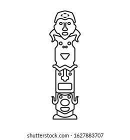 Totem vector icon.Line vector icon isolated on white background totem.