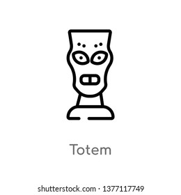 totem vector line icon. Simple element illustration. totem outline icon from stone age concept. Can be used for web and mobile