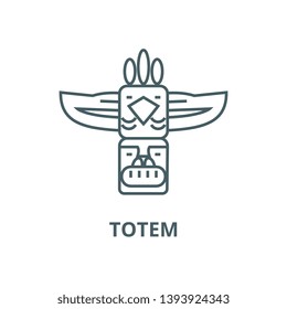 Totem,native american vector line icon, linear concept, outline sign, symbol