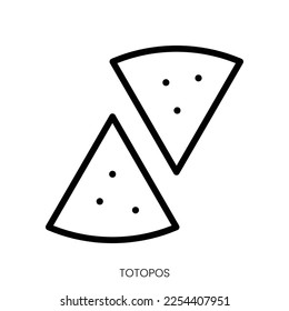 totopos icon. Line Art Style Design Isolated On White Background