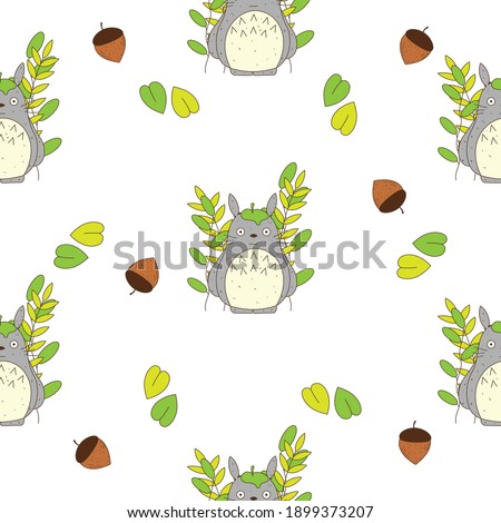 Totoro Pattern Design. Cute simple background, print, decoration, textile. Foto stock © 