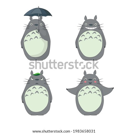 Totoro vector graphic illustration icons Foto stock © 