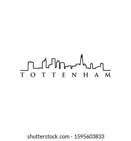 Tottenham skyline silhouette design logo vector art