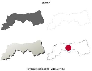 Tottori blank outline map set - vector version