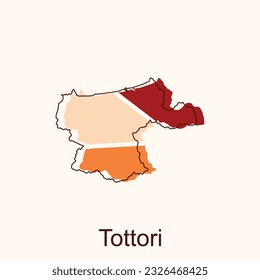 Tottori High detailed illustration map, Japan map, World map country vector illustration template