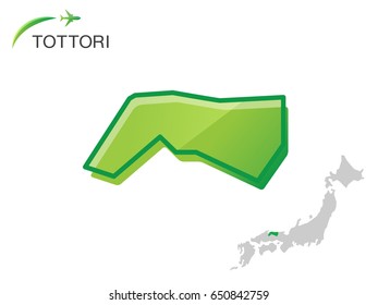 Tottori Japan simple map icon. Vector Illustration Background.