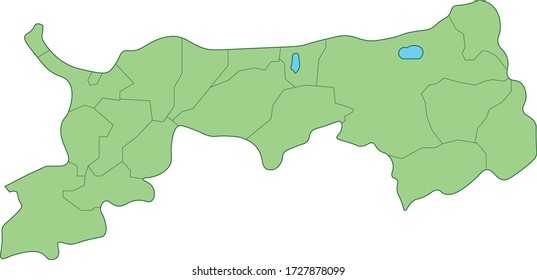 Tottori map (color can be changed)