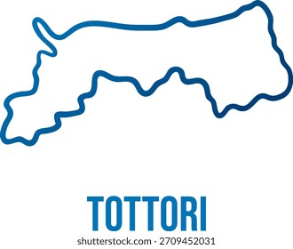 Tottori prefecture abstract smooth map. Isolated vector filled with blue gradient