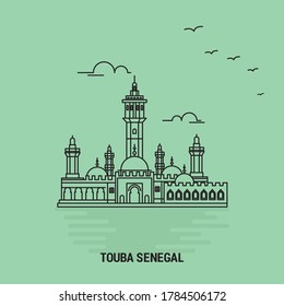 Touba senegal blue landmark - vector