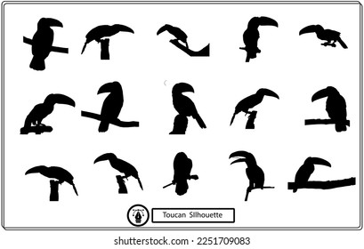 toucan bird black silhouette logo icon