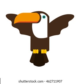 toucan bird brazilian icon vector illustration design