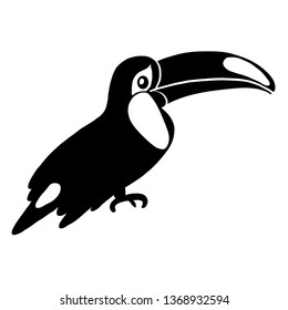 Toucan bird cartoon character design, Cute flat vector illustration isolated on white, South America fauna, Brazilian icon,Wild animal for zoo alphabet, children invitation, decorative pattern
