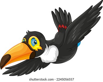 Toucan bird cartoon character illustration