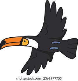 Toucan bird cartoon icon. Bird animal and nature theme. Isolated design. Vector illustration