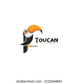 Toucan bird cartoon icon logo vector illustration design. Cute Tropical birds isolated on white background.