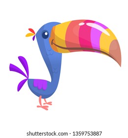 Toucan bird cartoon. Vector illustration of happy tukan isolated