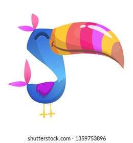 Toucan bird cartoon. Vector illustration of happy tukan isolated