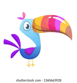 Toucan bird cartoon. Vector illustration of happy tukan isolated