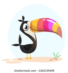 Toucan bird cartoon. Vector illustration of happy tukan isolated