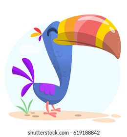 Toucan bird cartoon. Vector illustration of happy tukan isolated