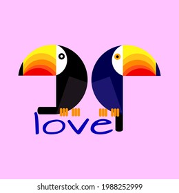 Toucan bird character, icon,symbol, vector illustration. Beautiful bird,colorful,isolated,tropical wildlife.