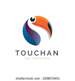 Toucan bird circle logo template design for brand or company and other