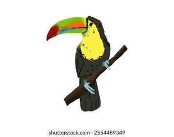 Toucan bird clipart, isolated vector illustration.