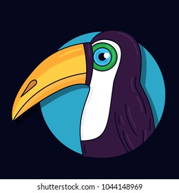 Toucan bird colorful cute portrait logo vector illustration