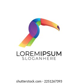 toucan bird colorful modern logo