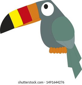 toucan bird colorful vector icon 