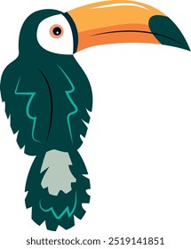 Ilustração do desenho animado Toucan Bird Flat.