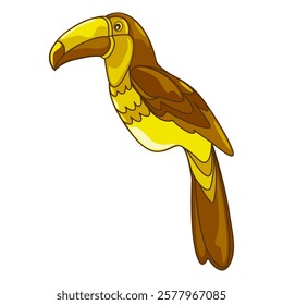 Toucan bird in flat technique vector illustration 