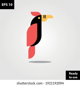 Toucan bird geometrical exotic logo company, logo vector template design. Ready to use, easy for edit.