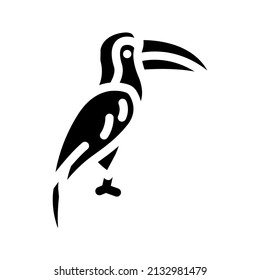 toucan bird glyph icon vector. toucan bird sign. isolated contour symbol black illustration