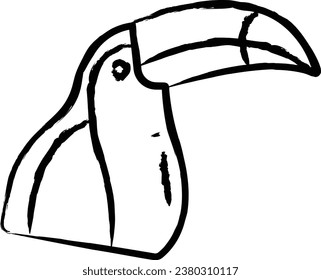 Toucan bird hand drawn vector illustration
