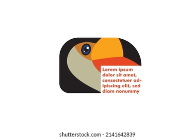 TOUCAN BIRD HEAD LOGO VECTOR TEMPLATE