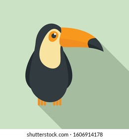 Toucan bird icon. Flat illustration of toucan bird vector icon for web design