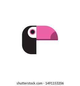 Toucan bird icon on a white background