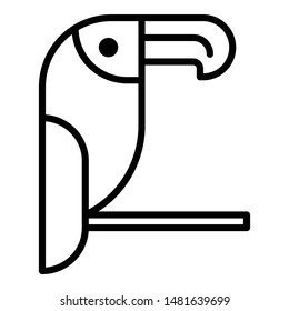 Toucan bird icon. Outline toucan bird vector icon for web design isolated on white background