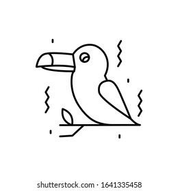 Toucan, bird icon. Simple line, outline vector elements of festival icons for ui and ux, website or mobile application