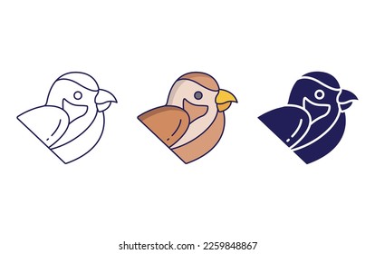 Ilustración del vector de icono de ave táctil