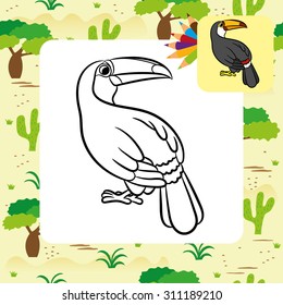 Toucan Bird Illustration Coloring Page Vector Stock Vector Royalty Free Shutterstock