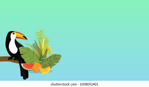 Toucan bird illustration design on background