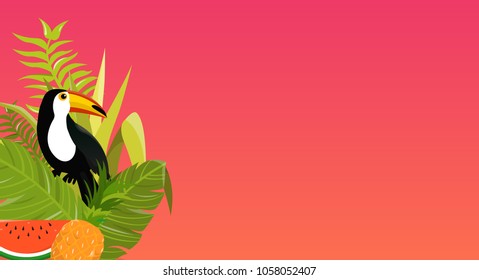 Toucan bird illustration design on background