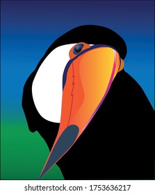 Pájaro tóxico sobre fondo de color