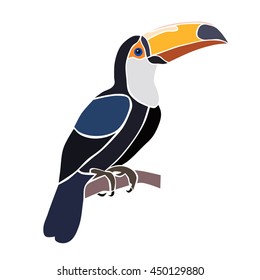 Toucan bird, isolated vector