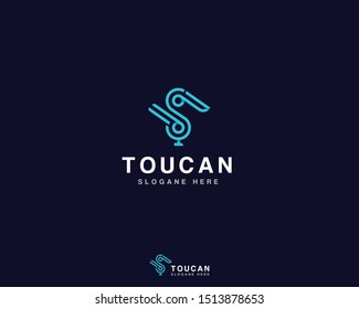 Toucan Bird - Letter S Logo Vector