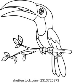 Toucan-Vogel-Line-Malbuch 