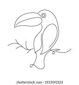 Toucan Bird Line Art vector illustration, Abstract Line Minimalist Wall Art